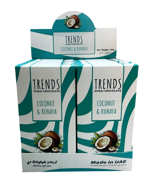 Trends Dubai Chocolate, Coconut & Kunafa - 190g x 12