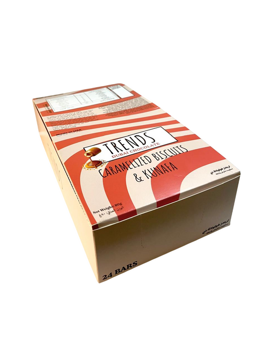 Trends Dubai Chocolate, Caramelized Biscuits & Kunafa - 80g x 24