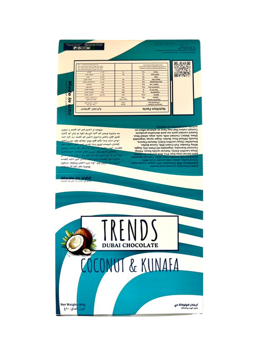 Trends Dubai Chocolate, Coconut & Kunafa - 80g x 24