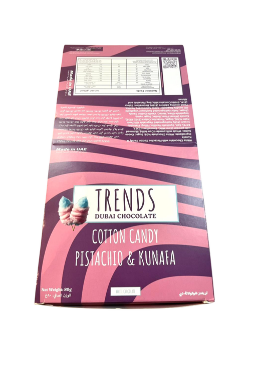 Trends Dubai Chocolate, Cotton Candy Pistachio & Kunafa - 80g x 24