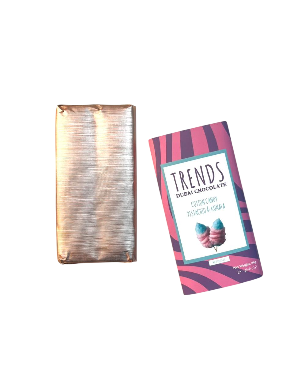 Trends Dubai Chocolate, Cotton Candy Pistachio & Kunafa - 80g