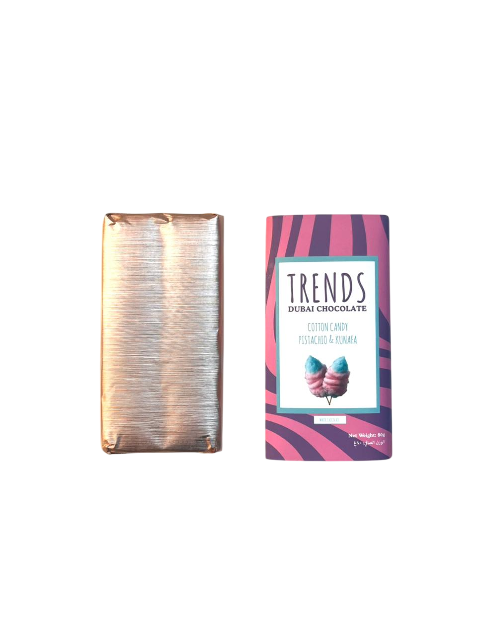 Trends Dubai Chocolate, Cotton Candy Pistachio & Kunafa - 80g x 24