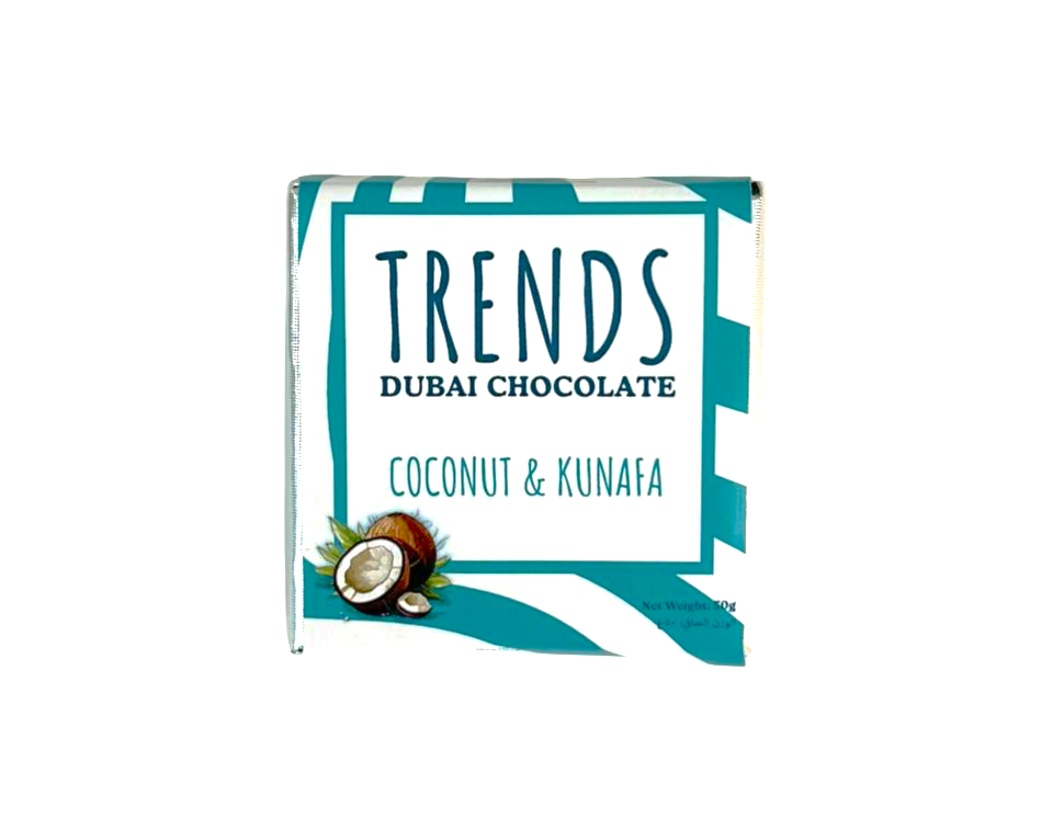 Trends Dubai Chocolate, Coconut & Kunafa - 50g x 24