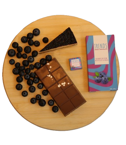 Trends Dubai Chocolate, Blueberry Cheesecake with Biscuits & Kunafa - 190g x 12