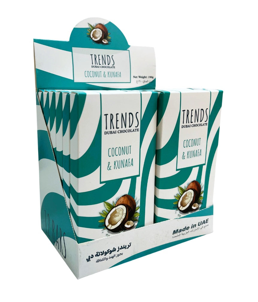 Trends Dubai Chocolate, Coconut & Kunafa - 190g x 12