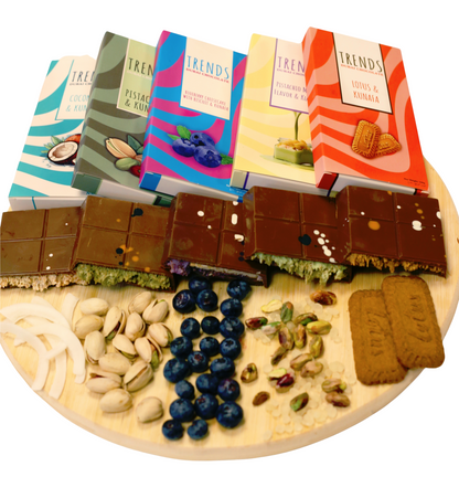Trends Dubai Chocolate, Assorted Flavours - 190g (Pack of 5)