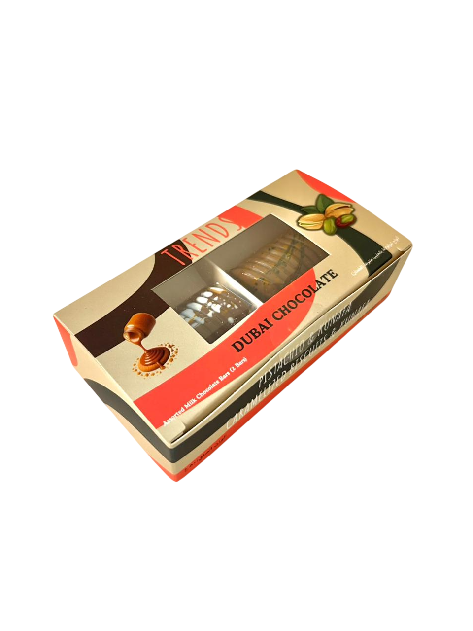 Trends Dubai Chocolate, Pistachio Kunafa & Caramelized Biscuits Kunafa - 80g (2x40g)