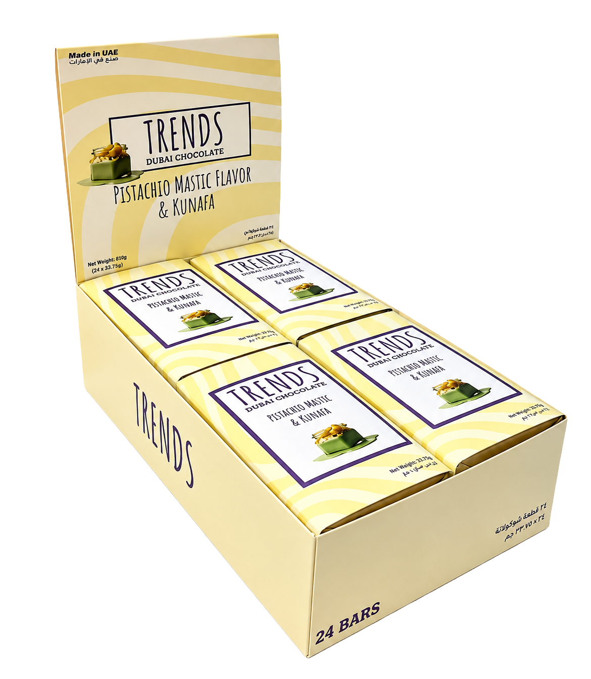 Trends Dubai Chocolate, Mastic Pistachio & Kunafa - 80g x 24