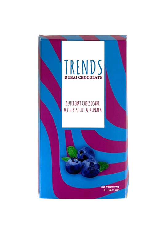 Trends Dubai Chocolate, Blueberry Cheesecake & Kunafa - 100g
