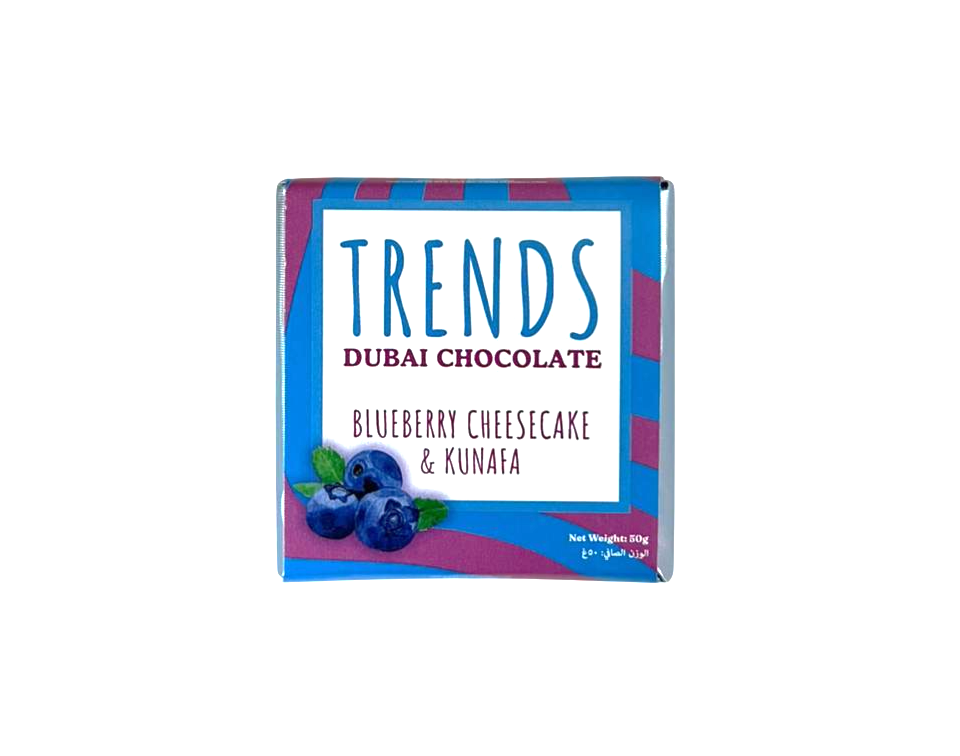 Trends Dubai Chocolate, Blueberry Cheesecake & Kunafa - 50g