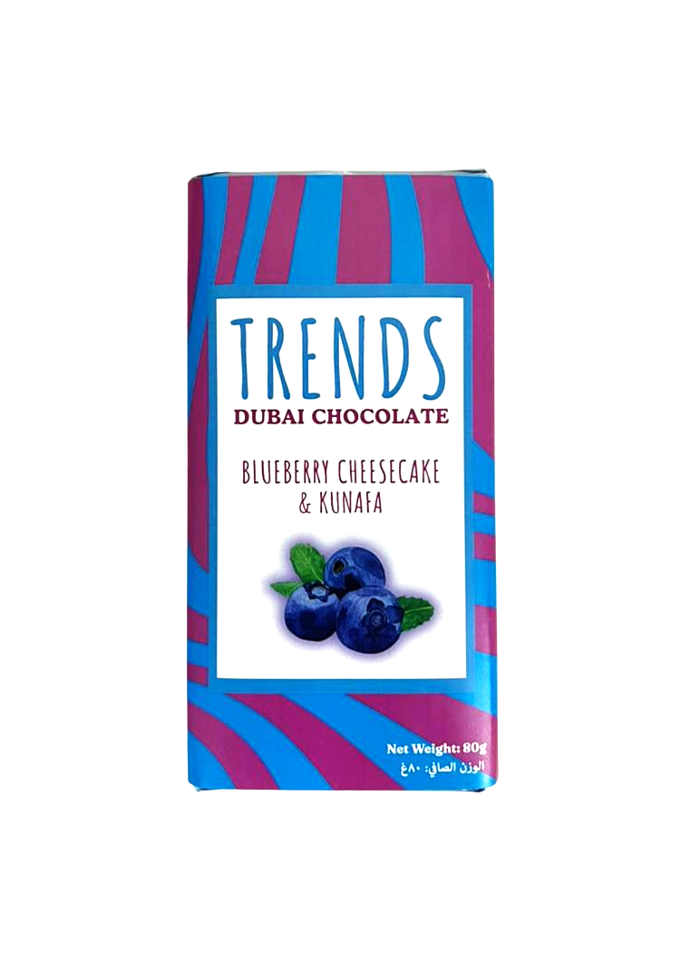 Trends Dubai Chocolate, Blueberry Cheesecake & Kunafa - 80g