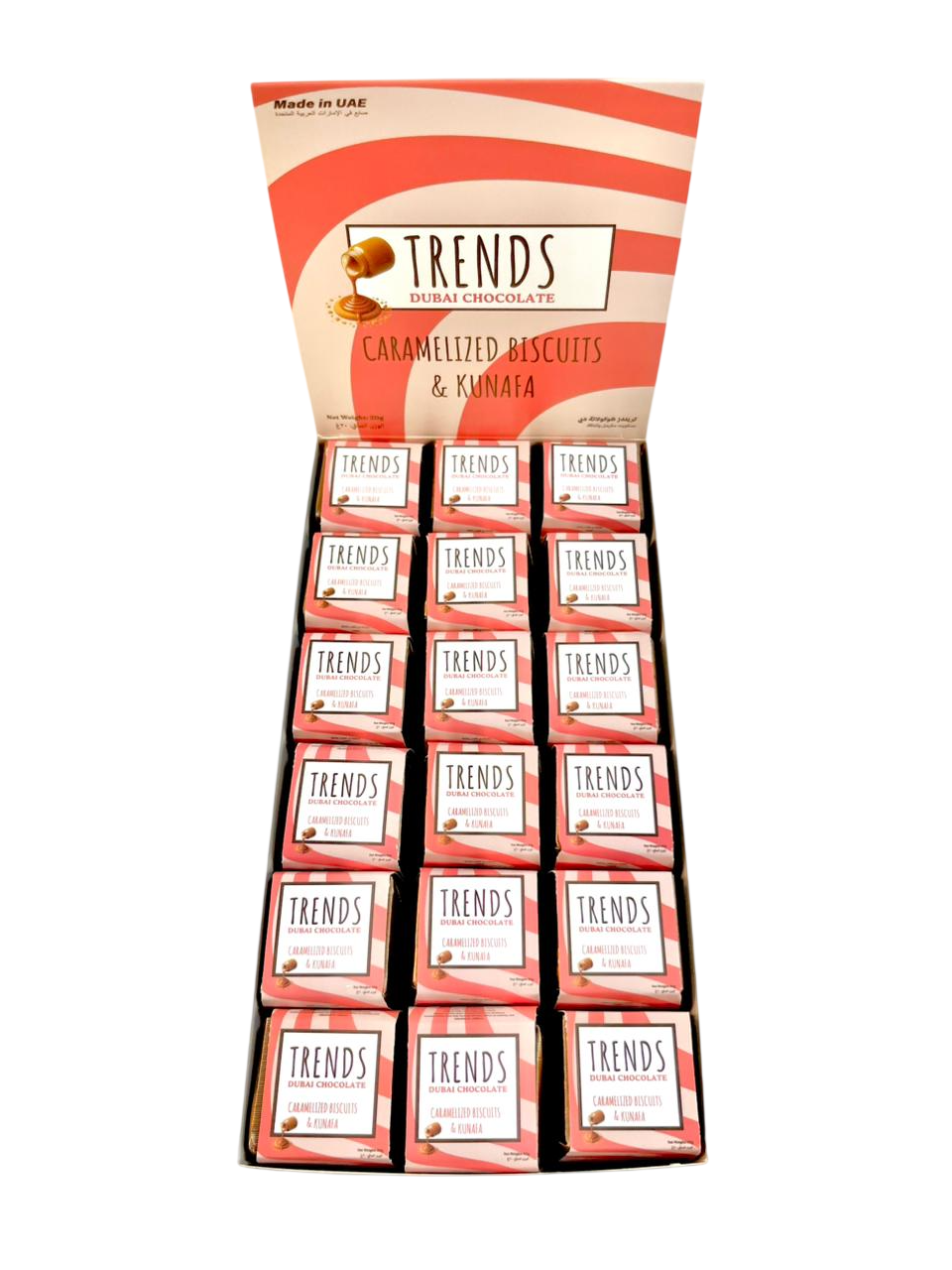 Trends Dubai Chocolate, Caramelized Biscuits & Kunafa - 20g x 36