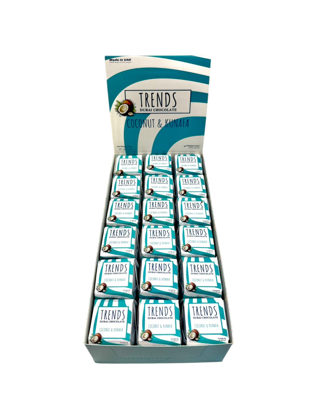 Trends Dubai Chocolate, Coconut & Kunafa - 20g x 36