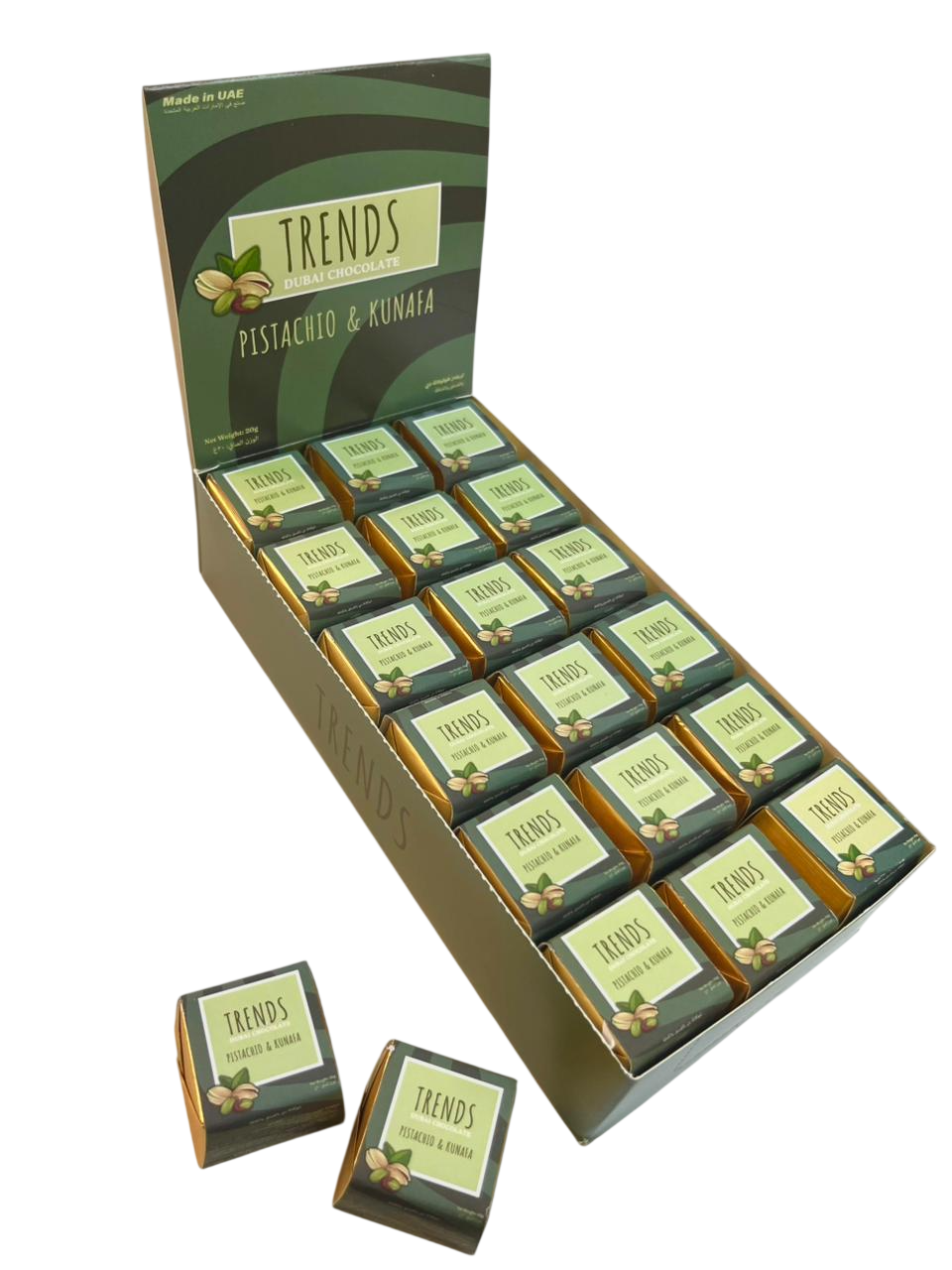 Trends Dubai Chocolate, Pistachio & Kunafa - 20g x 36