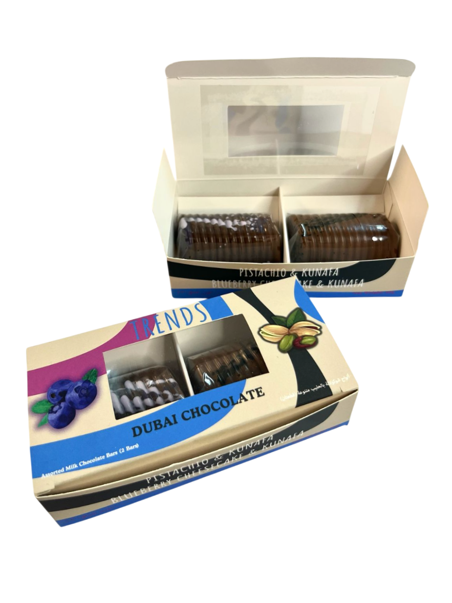 Trends Dubai Chocolate, Pistachio Kunafa & Blueberry Cheesecake Kunafa - 80g (2x40g)