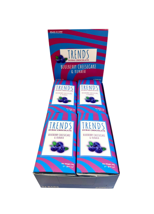 Trends Dubai Chocolate, Blueberry Cheesecake & Kunafa - 80g x 24