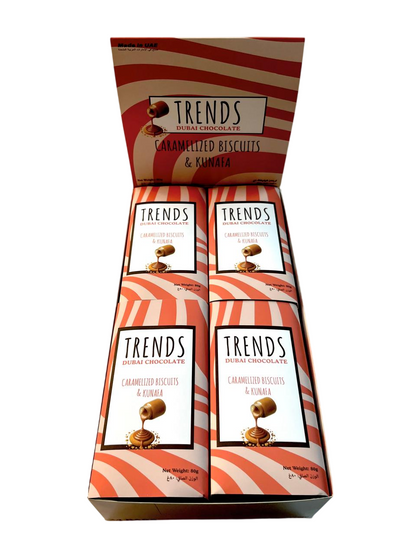 Trends Dubai Chocolate, Caramelized Biscuits & Kunafa - 80g x 24