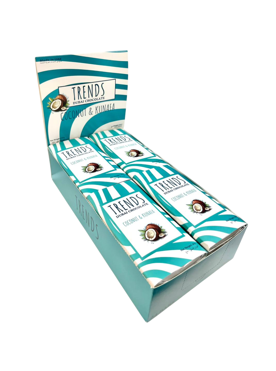 Trends Dubai Chocolate, Coconut & Kunafa - 80g x 24