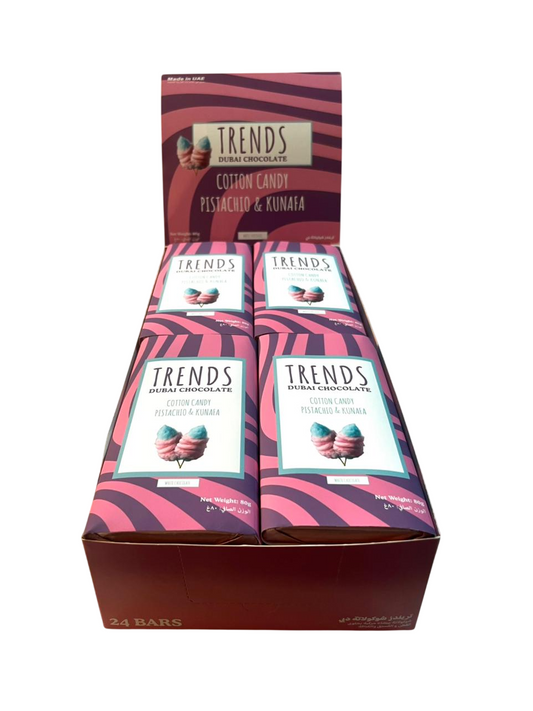 Trends Dubai Chocolate, Cotton Candy Pistachio & Kunafa - 80g x 24