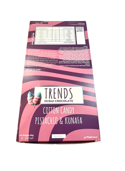 Trends Dubai Chocolate, Cotton Candy Pistachio & Kunafa - 80g x 24