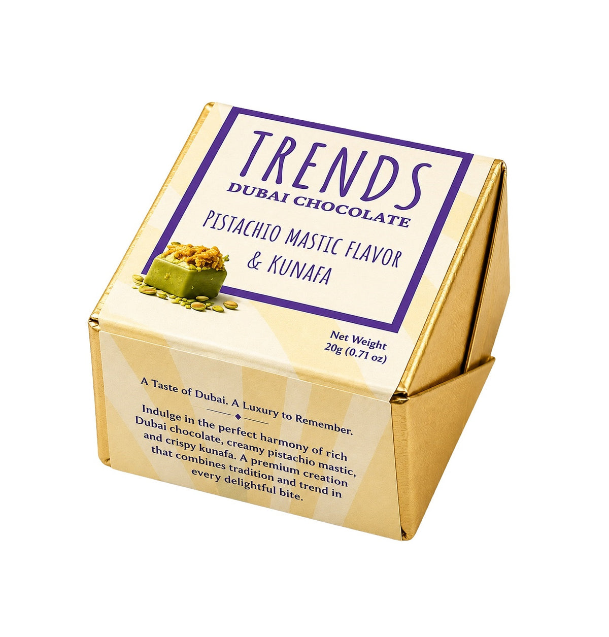 Trends Dubai Chocolate, Mastic Pistachio & Kunafa - 20g