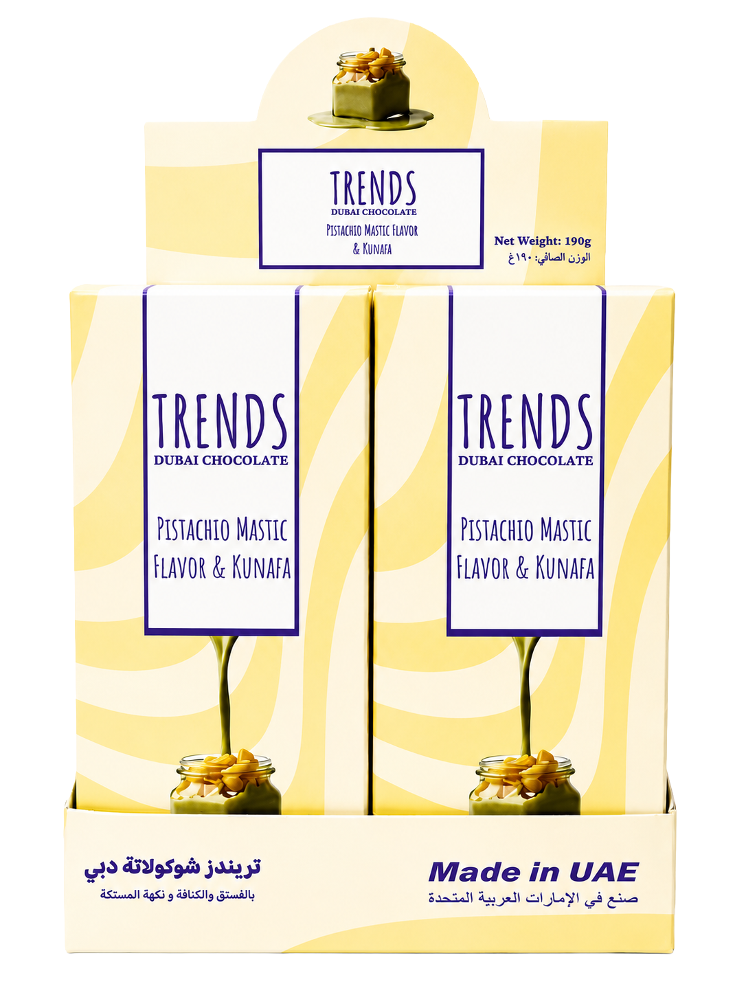 Trends Dubai Chocolate Mastic, Pistachio & Kunafa - 190g x 12