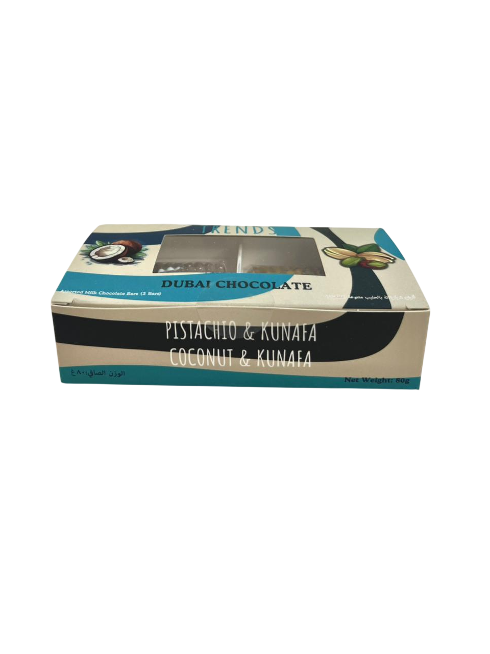 Trends Dubai Chocolate, Pistachio Kunafa & Coconut Kunafa - 80g (2x40g)
