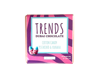 Trends Dubai Chocolate, Cotton Candy Pistachio & Kunafa - 50g x 24
