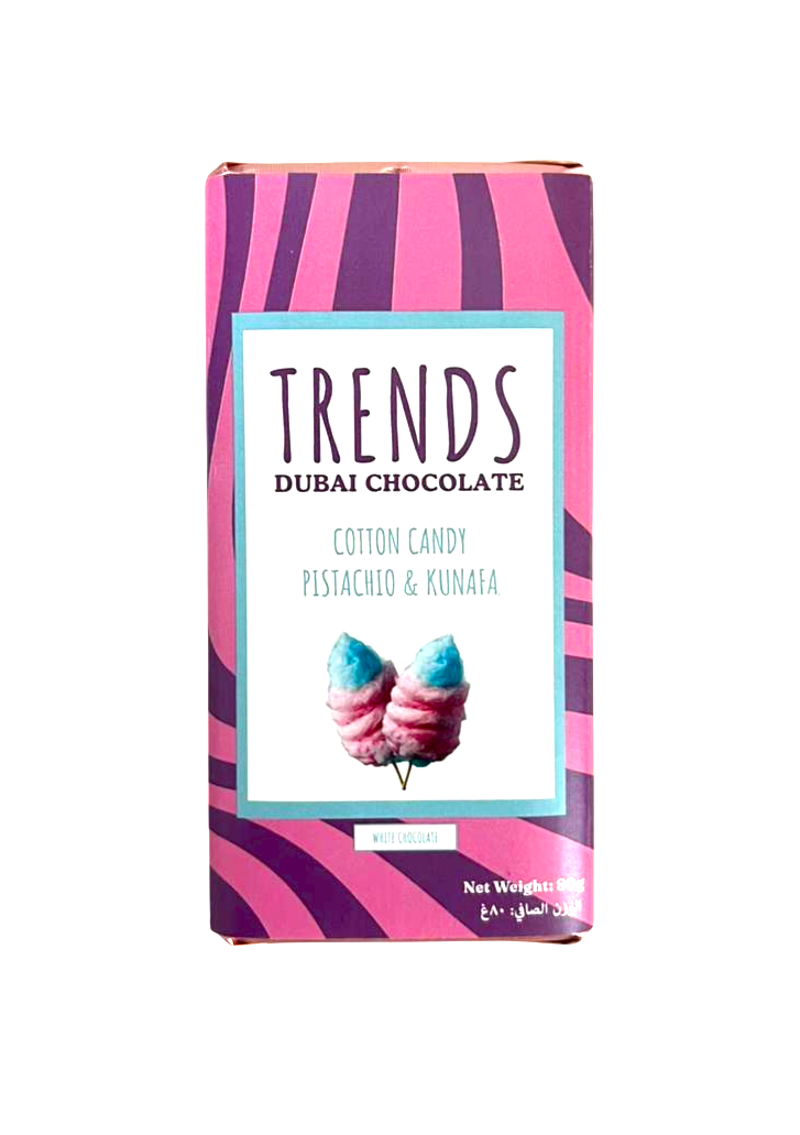 Trends Dubai Chocolate, Cotton Candy Pistachio & Kunafa - 80g