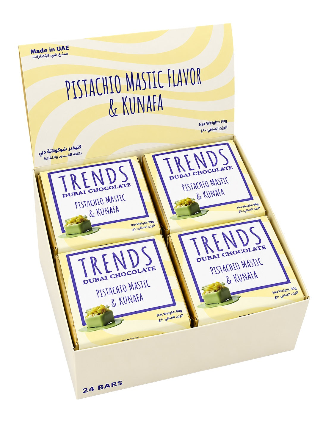 Trends Dubai Chocolate, Mastic Pistachio & Kunafa - 50g x 24