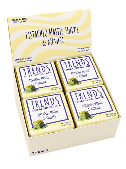 Trends Dubai Chocolate, Mastic Pistachio & Kunafa - 50g x 24