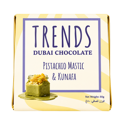 Trends Dubai Chocolate, Mastic Pistachio & Kunafa - 50g x 24