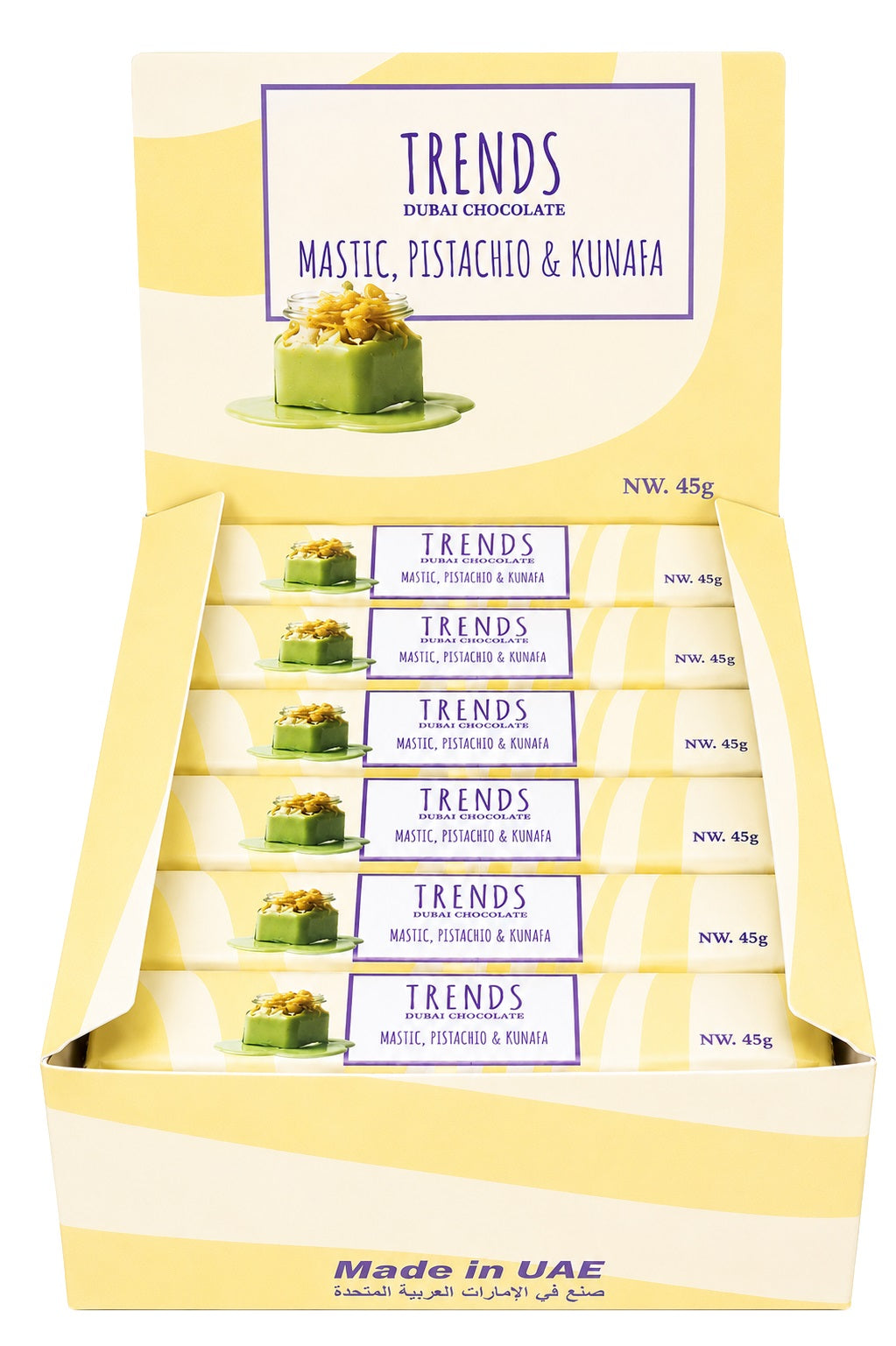 Trends Dubai Chocolate Mastic, Pistachio & Kunafa - 45g x 24