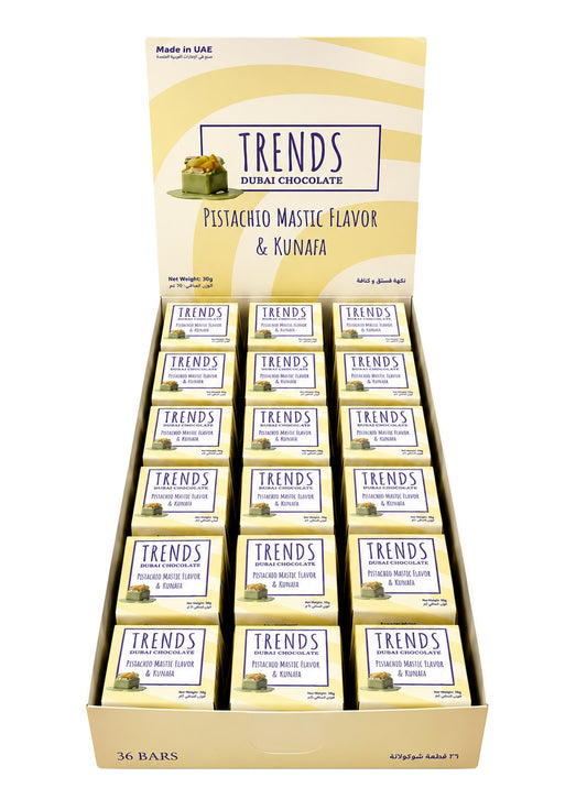 Trends Dubai Chocolate, Mastic Pistachio & Kunafa - 20g x 36