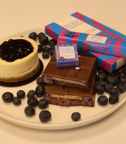 Trends Dubai Chocolate, Blueberry Cheesecake with Biscuits & Kunafa - 190g