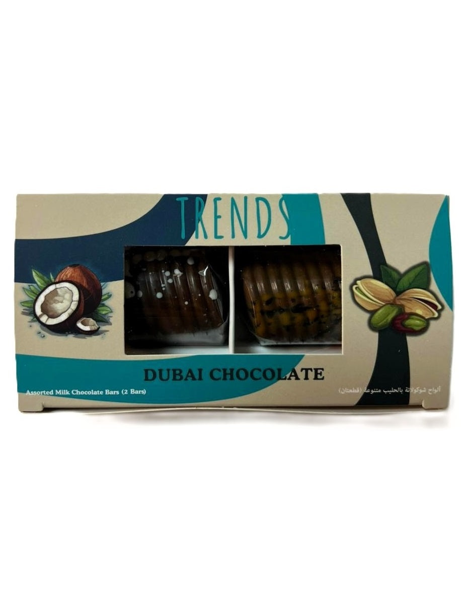Trends Dubai Chocolate, Pistachio Kunafa & Coconut Kunafa - 80g (2x40g)