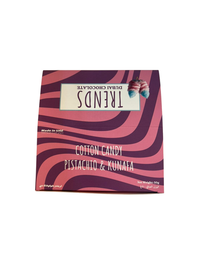 Trends Dubai Chocolate, Cotton Candy Pistachio & Kunafa - 50g x 24