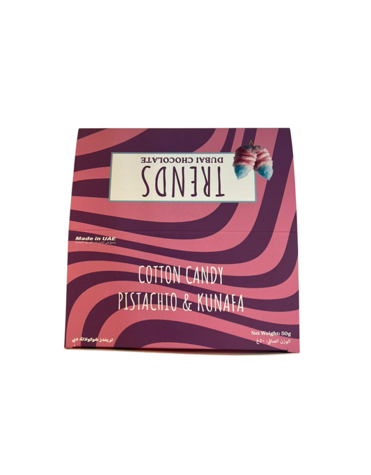 Trends Dubai Chocolate, Cotton Candy Pistachio & Kunafa - 50g x 24