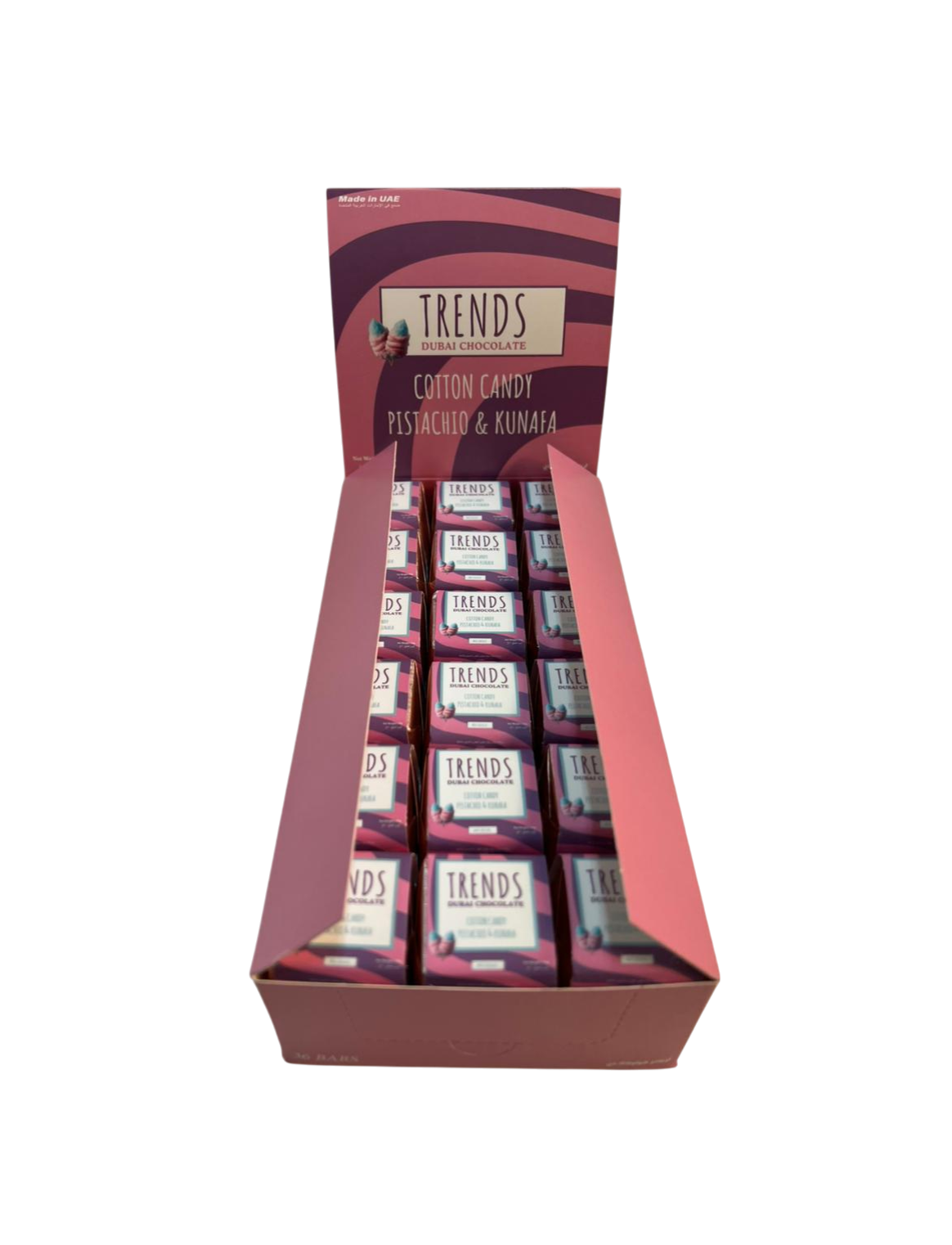 Trends Dubai Chocolate, Cotton Candy Pistachio & Kunafa - 20g x 36