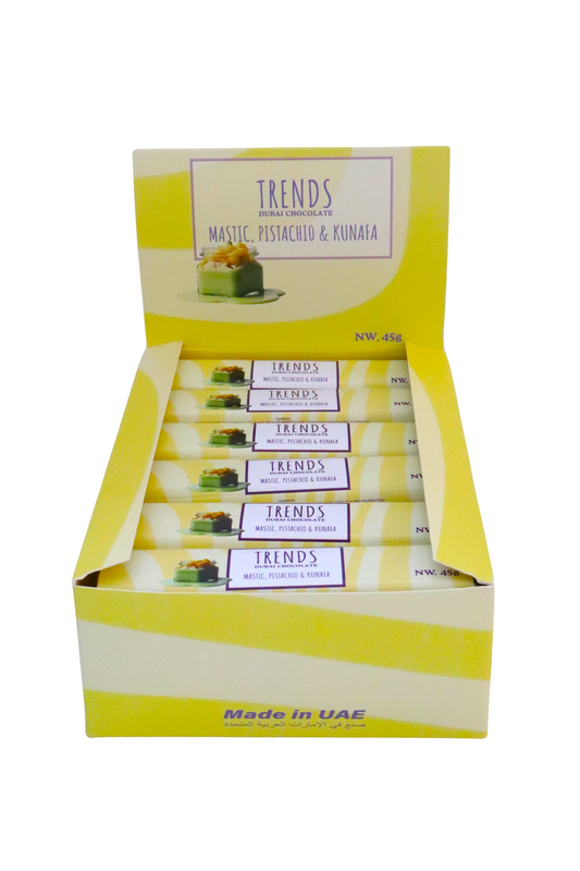 Trends Dubai Chocolate Mastic, Pistachio & Kunafa - 45g x 24